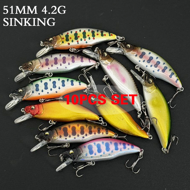 10pcs Minnow Fishing Lure Set  - огляд і ціна Fishing Equipment In Japanese