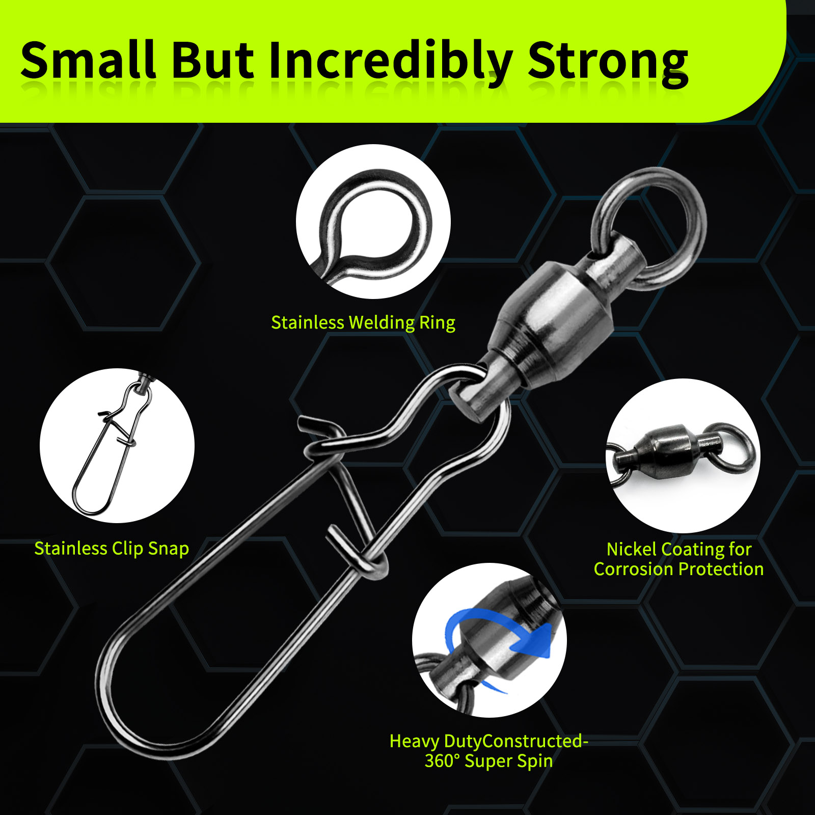 9KM 10PCS Ball Bearing Swivel  - огляд і ціна Ice Fishing Tip Up