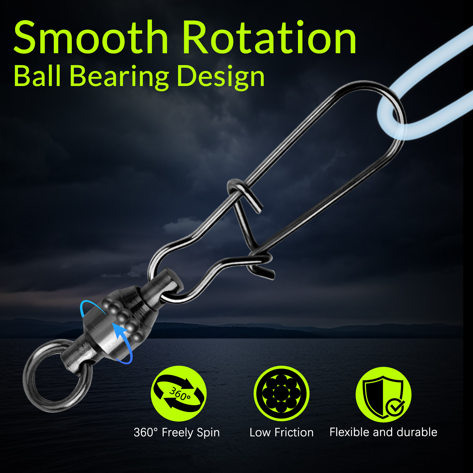 9KM 10PCS Ball Bearing Swivel  - огляд і ціна Ice Fishing Tip Up