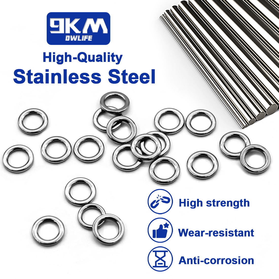 9KM Solid Ring Fishing 50pcs S - огляд і ціна Fishing Equipment Carp